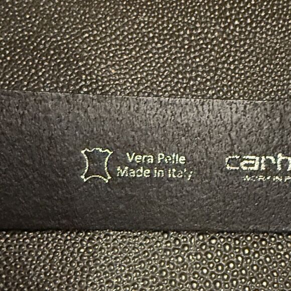 Carhartt work in progress Black Leather Men's Belt size medium 90cm - Picture 5 of 10